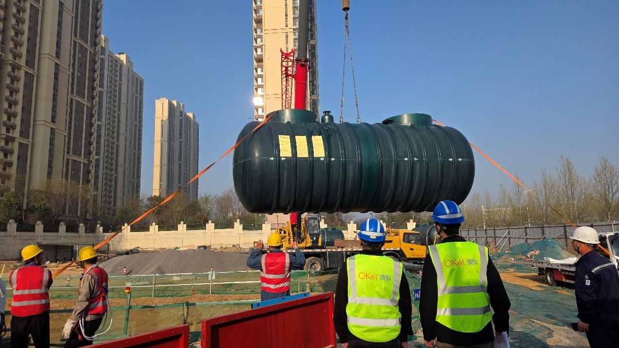 澳科中意3DFF双层油罐顺利落户河南郑州某加油站！